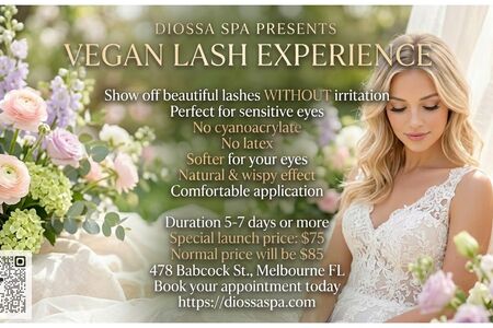 woman getting a Vegan lash Experience 